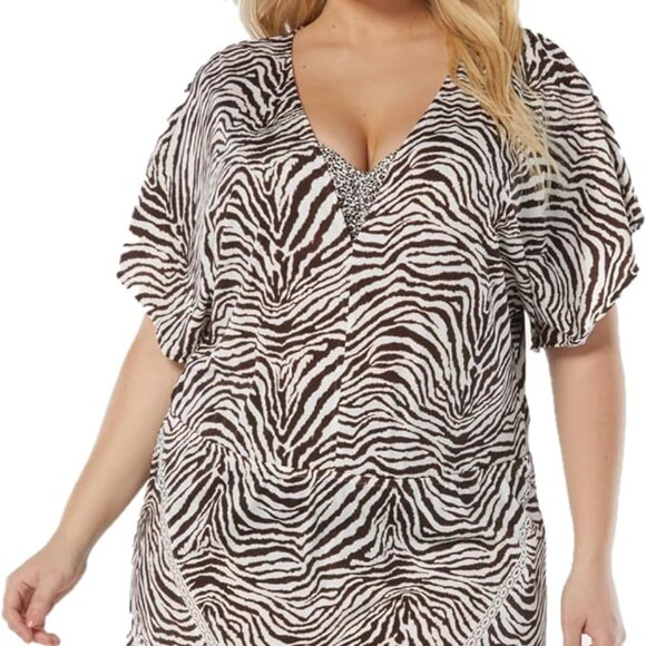 NWT Coco Reef Women's Adorn Cover Up Beach Dress Zebra Size M $120 LLL515 - Picture 3 of 3